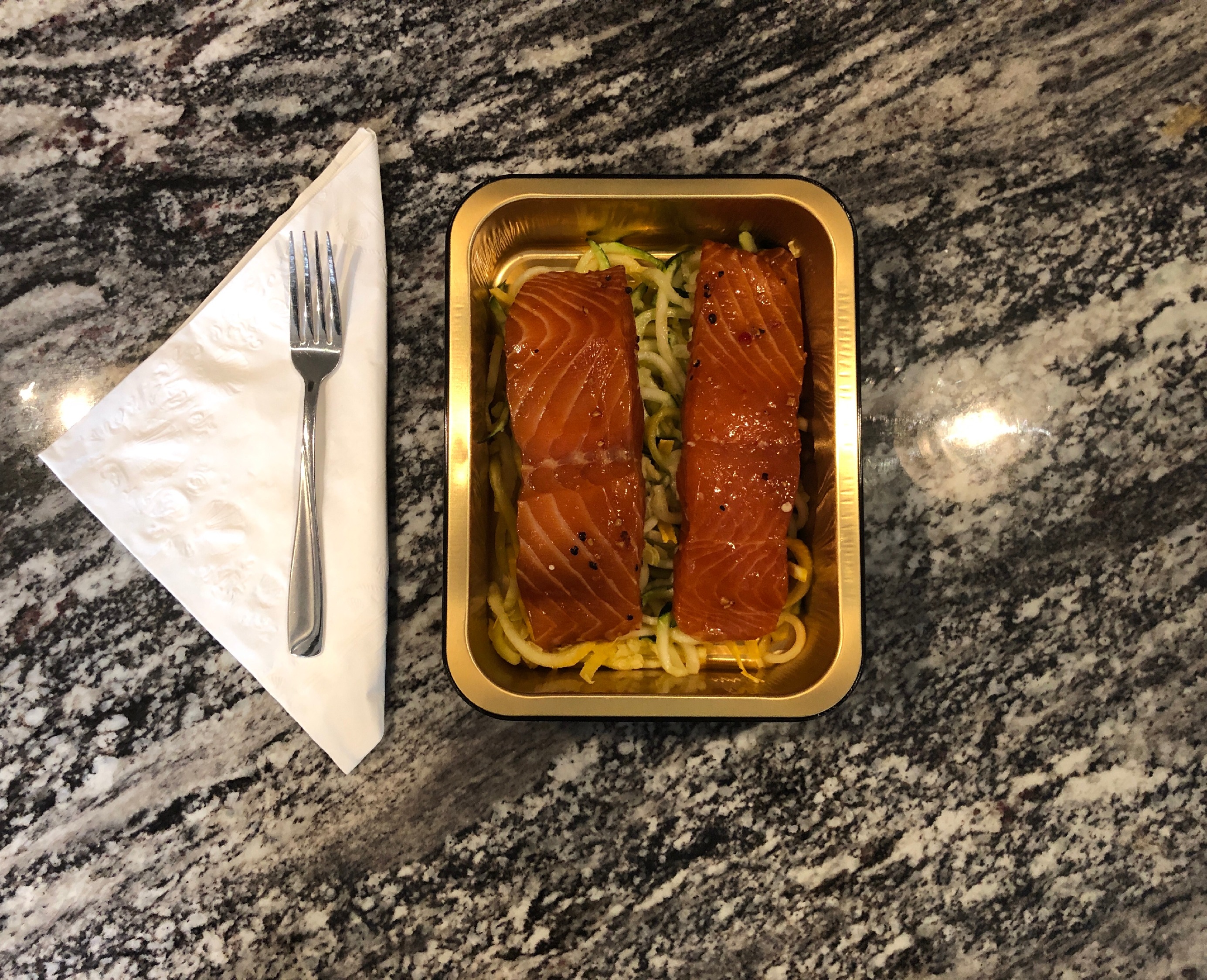 Salmon in a pan